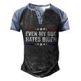 Funny Anti Biden Even My Dog Hates Biden Funny Anti President Joe Biden Men's Henley Shirt Raglan Sleeve 3D Print T-shirt Black Blue