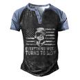 Funny Anti Biden Everything Woke Turns To Shit Funny Trump V2 Men's Henley Shirt Raglan Sleeve 3D Print T-shirt Black Blue