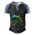 Funny Cat Cyclist Animal Gift Bmx Bicycle Men's Henley Shirt Raglan Sleeve 3D Print T-shirt Black Blue