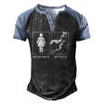 Funny Halloween Flying Witch Wife Novelty For Spouse Men's Henley Shirt Raglan Sleeve 3D Print T-shirt Black Blue