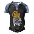 Funny Orange Cat Coffee Mug Cat Lover Men's Henley Shirt Raglan Sleeve 3D Print T-shirt Black Blue