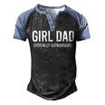 Girl Dad Officially Outnumbered Funny  Men's Henley Shirt Raglan Sleeve 3D Print T-shirt Black Blue
