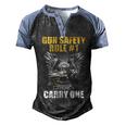 Gun Safety V2 Men's Henley Shirt Raglan Sleeve 3D Print T-shirt Black Blue