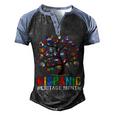 Happy Hand Flag Tree Root Latino National Hispanic Heritage  Men's Henley Shirt Raglan Sleeve 3D Print T-shirt Black Blue
