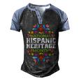 Happy National Hispanic Heritage Month Latino Pride Flag  V2 Men's Henley Shirt Raglan Sleeve 3D Print T-shirt Black Blue