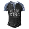 Im King Doing King Things Men's Henley Shirt Raglan Sleeve 3D Print T-shirt Black Blue