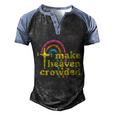 Make Heaven Crowded Cute Christian Missionary Pastors Wife Meaningful Gift Men's Henley Shirt Raglan Sleeve 3D Print T-shirt Black Blue