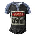 May Contain Alcohol Funny Alcohol Drinking Party  Men's Henley Shirt Raglan Sleeve 3D Print T-shirt Black Blue