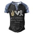 Peace Love Cure Waldenstroms Macroglobulinemia Awareness  Men's Henley Shirt Raglan Sleeve 3D Print T-shirt Black Blue