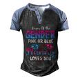 Pink Or Blue Nanny Loves You Keeper Of The Gender Gift Men's Henley Shirt Raglan Sleeve 3D Print T-shirt Black Blue