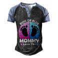 Pregnancy Announcet Mom 2021 Pink Or Blue Mommy Loves You Cool Gift Men's Henley Shirt Raglan Sleeve 3D Print T-shirt Black Blue