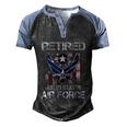 Retired Us Air Force Veteran Usaf Veteran Flag Vintage V2 Men's Henley Shirt Raglan Sleeve 3D Print T-shirt Black Blue