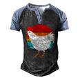 Retro Vintage Chicken V2 Men's Henley Shirt Raglan Sleeve 3D Print T-shirt Black Blue