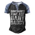 Somebodys Fine Ass Baby Daddy Men's Henley Shirt Raglan Sleeve 3D Print T-shirt Black Blue