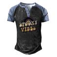 Spooky Vibes Leopard Rainbow Funny Halloween Men's Henley Shirt Raglan Sleeve 3D Print T-shirt Black Blue