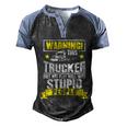 Truck Driver Gift Warning This Trucker Does Not Play Well Cute Gift Men's Henley Shirt Raglan Sleeve 3D Print T-shirt Black Blue