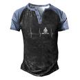 Turntable Dj Dance Music Heartbeat Ekg Pulse Dj Techno Gift Men's Henley Shirt Raglan Sleeve 3D Print T-shirt Black Blue