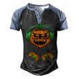 Video Games Halloween Jack O Lantern Gamer Boys Kids Men  Men's Henley Shirt Raglan Sleeve 3D Print T-shirt Black Blue