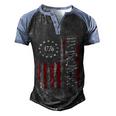 We The People American History 1776 Independence Day Vintage Men's Henley Shirt Raglan Sleeve 3D Print T-shirt Black Blue