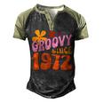 50Th Birthday Groovy Since 1972 Men's Henley Shirt Raglan Sleeve 3D Print T-shirt Black Forest