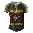 6Th Birthday Rollercoaster Amusement Park Boys Girl Birthday  Men's Henley Shirt Raglan Sleeve 3D Print T-shirt Black Forest