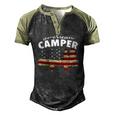 American Camper US Flag Patriotic Camping Men's Henley Raglan T-Shirt Black Forest