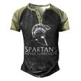 Ancient Spartan Greek History - Spartans Never Surrender Men's Henley Shirt Raglan Sleeve 3D Print T-shirt Black Forest