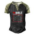 Bible Emergency Numbers Funny Christian Bible V2 Men's Henley Shirt Raglan Sleeve 3D Print T-shirt Black Forest