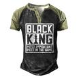 Black King The Most Important Piece In The Game African Men Men's Henley Raglan T-Shirt Black Forest