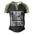Blmgift Black Literacy Matters Cool Gift Men's Henley Shirt Raglan Sleeve 3D Print T-shirt Black Forest