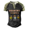 Book Reading Rocks Funny Literacy Funny Gift Men's Henley Shirt Raglan Sleeve 3D Print T-shirt Black Forest
