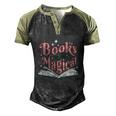 Books Are Magical Reading Quote To Encourage Literacy Gift Men's Henley Shirt Raglan Sleeve 3D Print T-shirt Black Forest