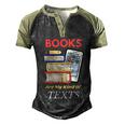 Books Are My Kind Of Texts Gift Librarian Literacy Cool Gift Men's Henley Shirt Raglan Sleeve 3D Print T-shirt Black Forest