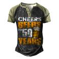 Cheers And Beers To 50 Years Old Birthday Funny Drinking Men's Henley Shirt Raglan Sleeve 3D Print T-shirt Black Forest
