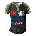 Couples Matching 4Th Of July Im His Sparkler Men's Henley Raglan T-Shirt Black Forest