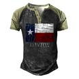 Dayton Tx Texas Flag City State Men's Henley Raglan T-Shirt Black Forest