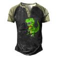 Dinosaur Piano Men's Henley Shirt Raglan Sleeve 3D Print T-shirt Black Forest