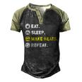 Eat Sleep Make Beats Beat Makers Music Producer Dj Mens Men's Henley Shirt Raglan Sleeve 3D Print T-shirt Black Forest