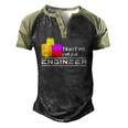 Engineer Kids Children Toy Big Building Blocks Build Builder Men's Henley Raglan T-Shirt Black Forest