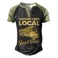 Food Truck Support Your Local Food Truck Gift Men's Henley Shirt Raglan Sleeve 3D Print T-shirt Black Forest