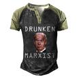 Funny Anti Biden Drunken Marxist Joe Biden Men's Henley Shirt Raglan Sleeve 3D Print T-shirt Black Forest
