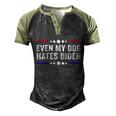 Funny Anti Biden Even My Dog Hates Biden Funny Anti President Joe Biden Men's Henley Shirt Raglan Sleeve 3D Print T-shirt Black Forest