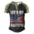 Funny Anti Biden Fjb Lets Go Brandon Fjb Flag Image Apparel Men's Henley Shirt Raglan Sleeve 3D Print T-shirt Black Forest