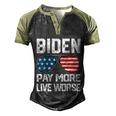 Funny Biden Pay More Live Worse Political Humor Sarcasm Sunglasses Design Men's Henley Shirt Raglan Sleeve 3D Print T-shirt Black Forest