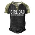 Girl Dad Officially Outnumbered Funny  Men's Henley Shirt Raglan Sleeve 3D Print T-shirt Black Forest