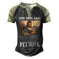 God And Pitbull Dog God Created The Pitbull Men's Henley Shirt Raglan Sleeve 3D Print T-shirt Black Forest