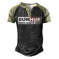Gunhub Men's Henley Shirt Raglan Sleeve 3D Print T-shirt Black Forest