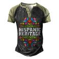 Happy National Hispanic Heritage Month Latino Pride Flag  V2 Men's Henley Shirt Raglan Sleeve 3D Print T-shirt Black Forest