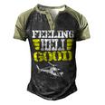 Helicopter Pilot Flight Medic Funny Feeling Good Men's Henley Shirt Raglan Sleeve 3D Print T-shirt Black Forest