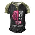 Her Fight Is My Fight Pink Ribbon Breast Caner Men's Henley Shirt Raglan Sleeve 3D Print T-shirt Black Forest